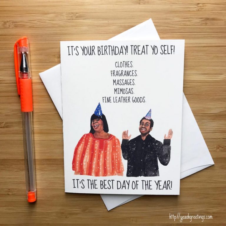 Treat Yo Self Birthday Card Cute Birthday Gift Treat Petagadget