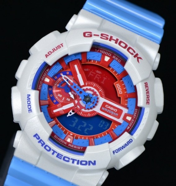 g shock blue red