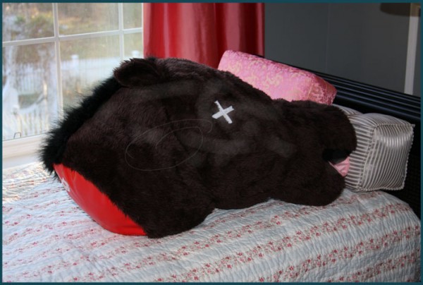 severed horse head pillow