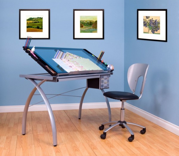 Futura Drafting Table with Glass » Petagadget