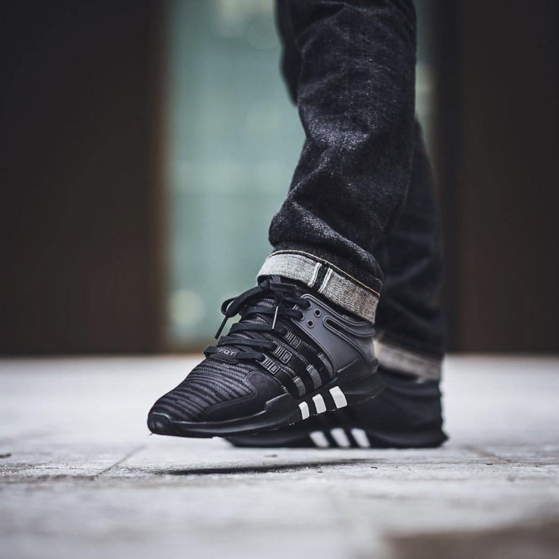 adidas Originals Black EQT Support ADV Sneakers » Petagadget