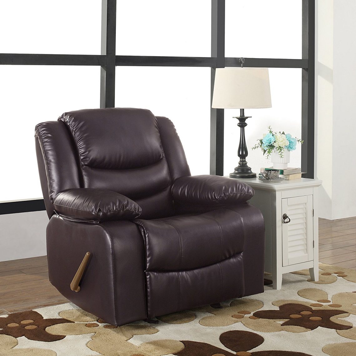 Leather recliner swivel rocker recliners furniture made chair armchair usa saved customize contact decor