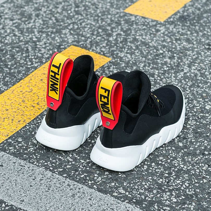 Fendi Black and White Runner Sneakers 