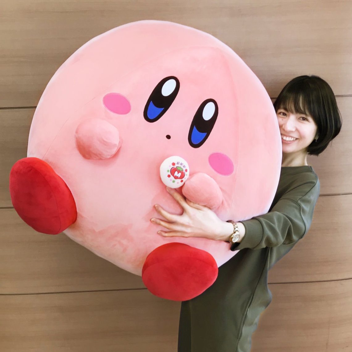 giant kirby plush toy and manju cake set