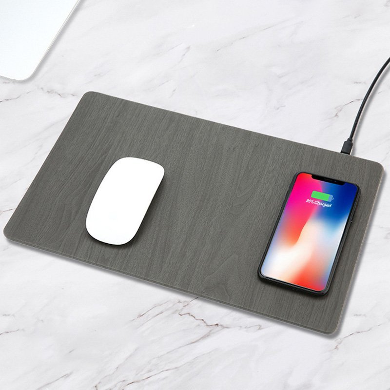 Wood Grain Wireless Charging Mouse Pad » Petagadget