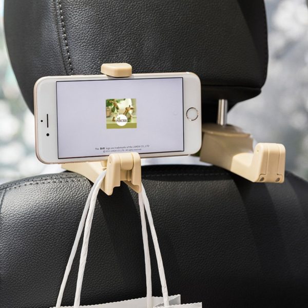 Car Seat Back Hooks with Phone Holder » Petagadget