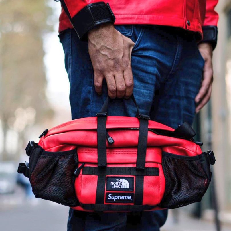 north face leather mountain waist bag