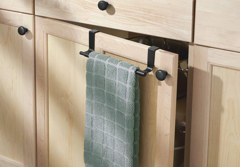 over cabinet door kitchen towel bar