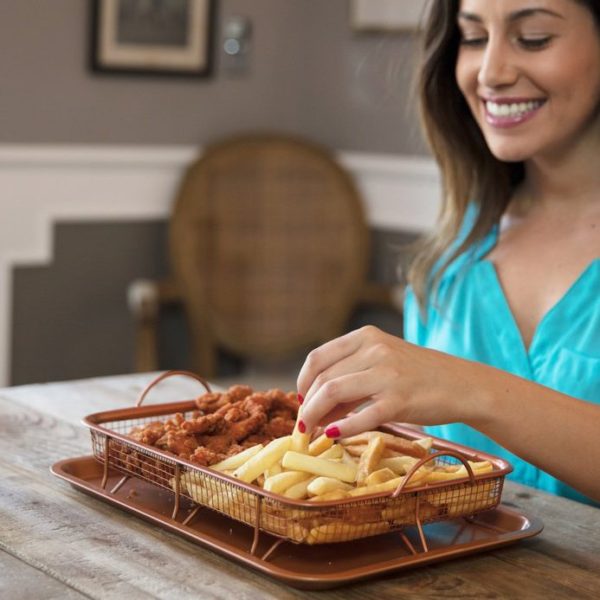 Non Stick Copper Crisper Tray » Petagadget