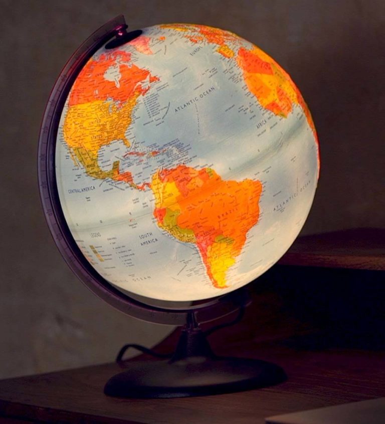 Electric Illuminated Orion Relief World Globe » Petagadget