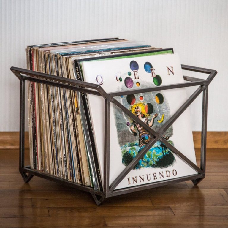 12" Vinyl LP Record Metal Crate » Petagadget