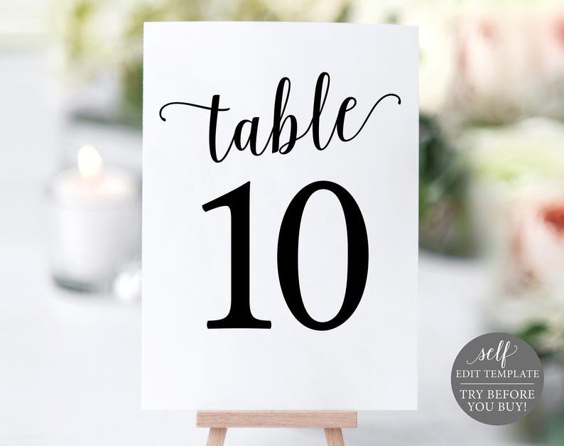 Table Number Template Table Numbers Printable Table Numbers Petagadget