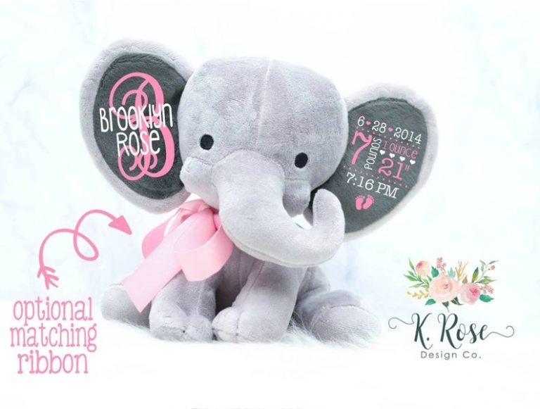 Birth Announcement Elephant Birth Stat Elephant Keepsake » Petagadget