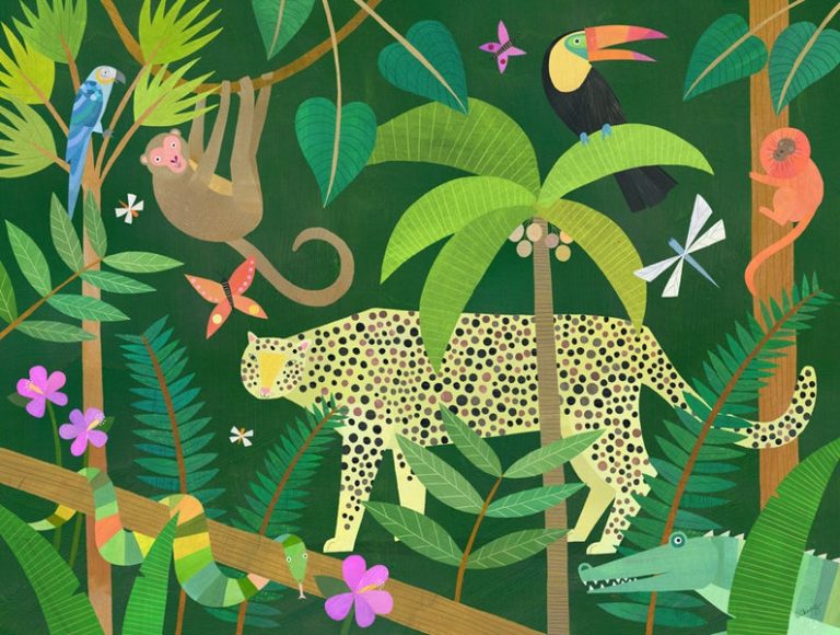 Leopard in the Jungle Nursery Art Print Jungle Animal Art » Petagadget