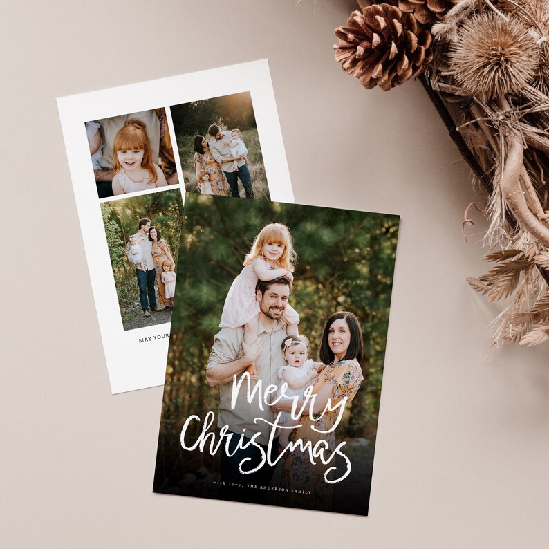 Christmas Card Photoshop Template Holiday Card Template » Petagadget