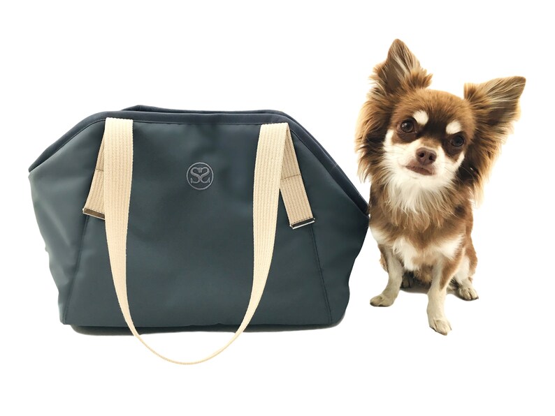 Dog carrier bag dark grey for small dogs Chihuahua dog
