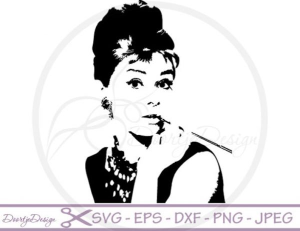 Audrey Hepburn silhoutte SVG files dxf files Audrey Hepburn » Petagadget