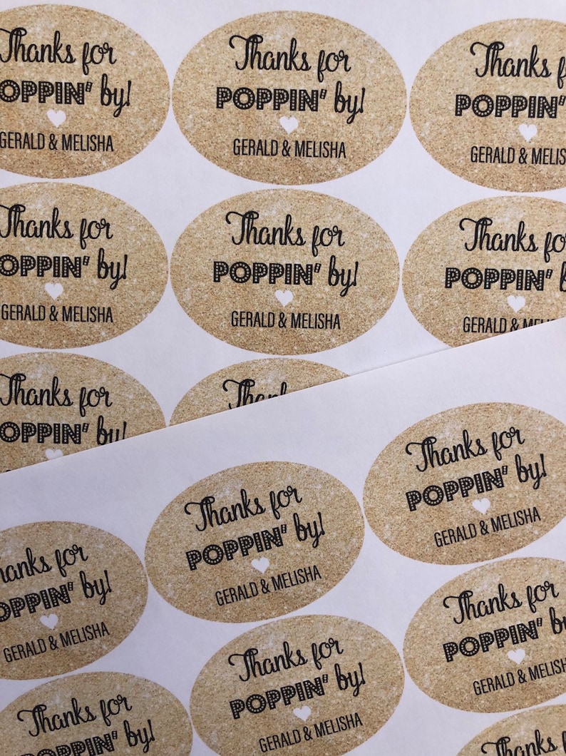 Thanks for Popping by Wedding Stickers Custom Stickers » Petagadget