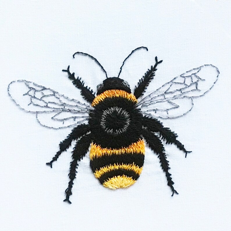 Bumble Bee Embroidery Pattern