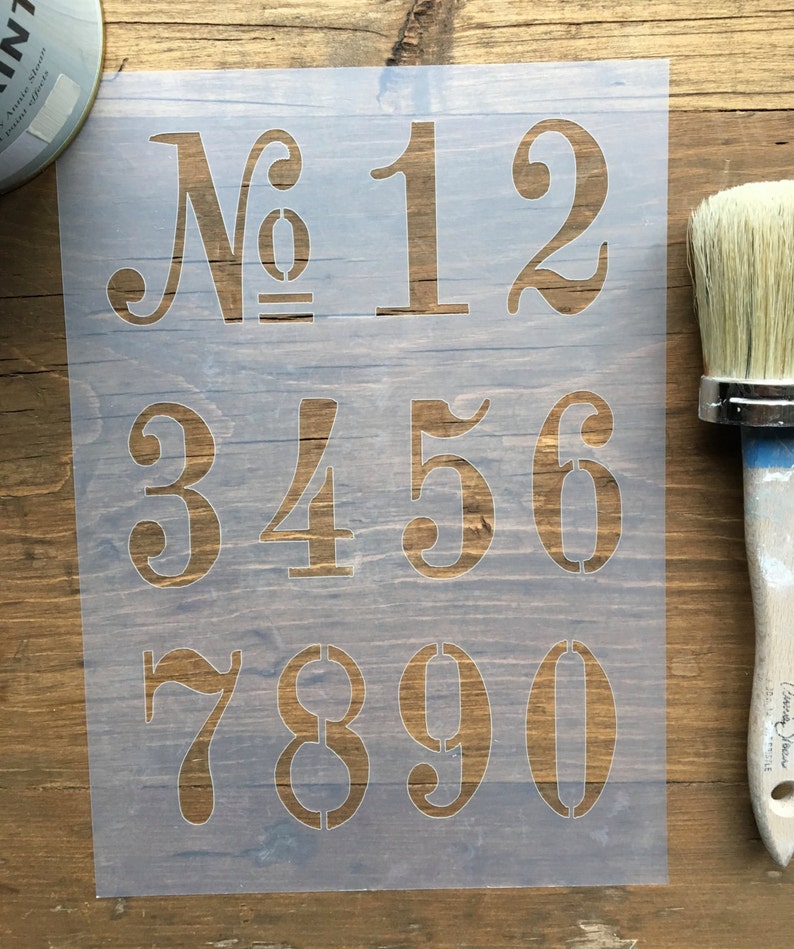 French Vintage Numbers Stencil