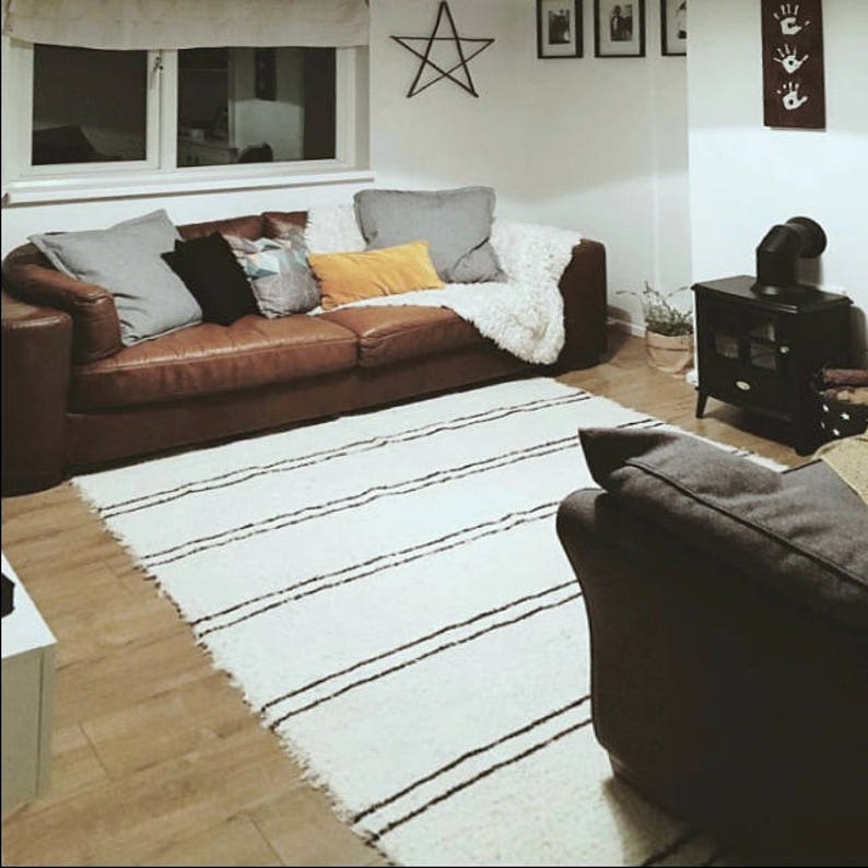 White Rugs white black rug Modern rug. Scandinavian rug