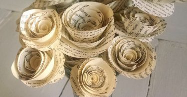 Book Page Roses  Set of 30  Stemmed Roses  Book Themed