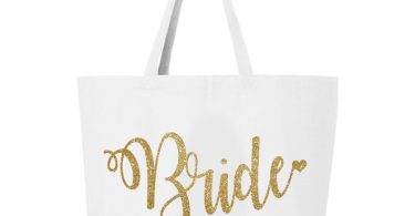 Bridal Tote Bag Gold Glitter Wedding Tote bag Bride Tote
