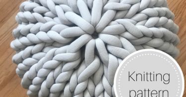 Chunky knit pouf pattern  tube yarn pouf  ottoman  knit