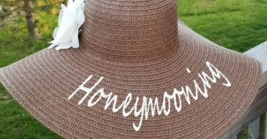 Embroidered Honeymoon  Floppy Hat Gift For Daughter Getting