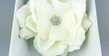 Gardenia jeweled rhinestone wedding hair flower clip wedding