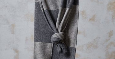Knitted WOOL SCARF wide organic wool shawl unisex wool