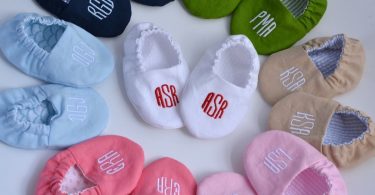 Monogrammed Reversible Infant Crib Shoes  Your Choice of