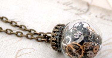 Steampunk Terrarium Necklace  Glass Ball Statement Necklace