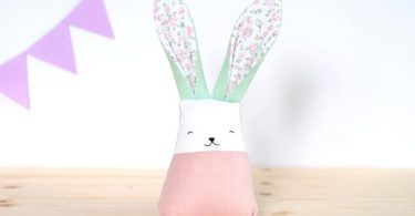 Stuffed blush pink animal toys for girl mint bunny rabbits