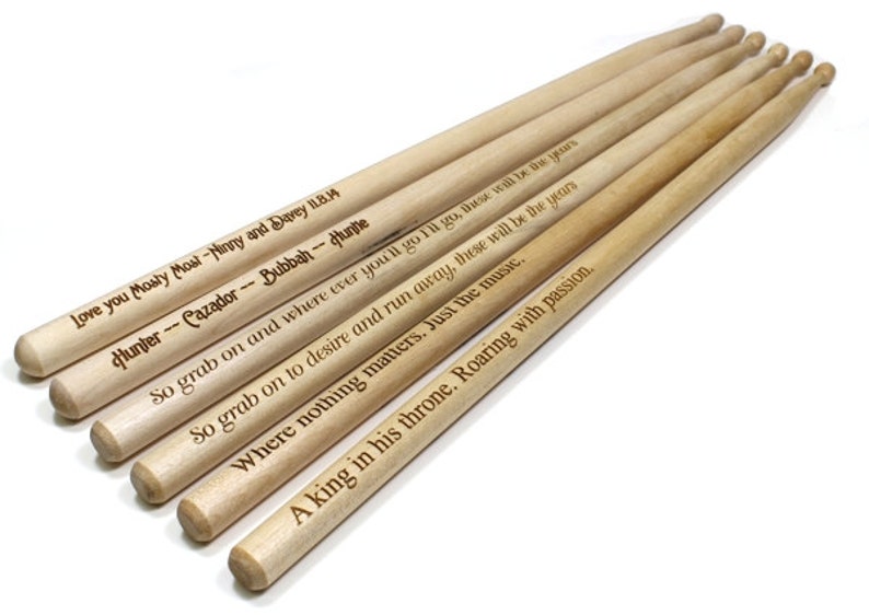 Personalized Drum SticksLaser Engraved DrumsticksCustom
