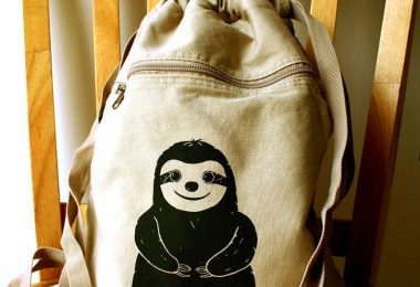 Sloth Backpack Canvas Laptop Bag Gym Bag