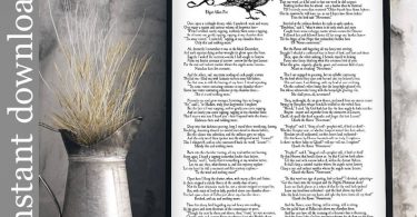 The Raven printable complete poem Edgar Allan Poe Halloween