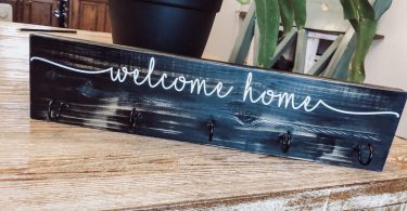 Welcome Home Rustic Wooden Key Hanger for Wall Wooden Key