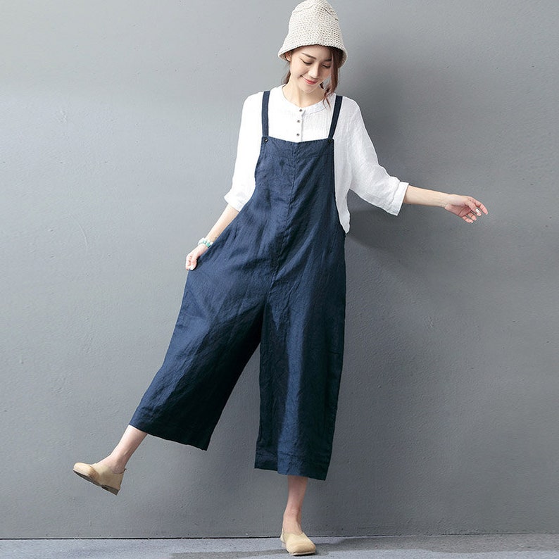 Womens Summer Loose Fitting Cotton Linen Jumpsuits Overalls » Petagadget